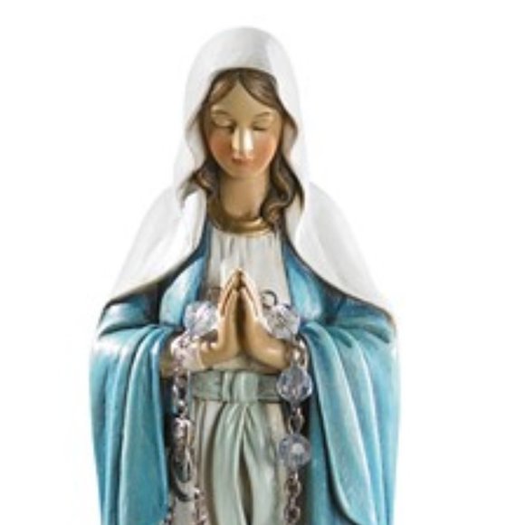 Madonna Resin Statue Rosary Holder - Picture 2 of 3